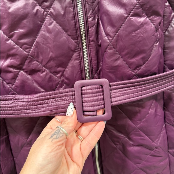 Calvin Klein Women's Purple Quilted faux fur  Vest L - Picture 4 of 6
